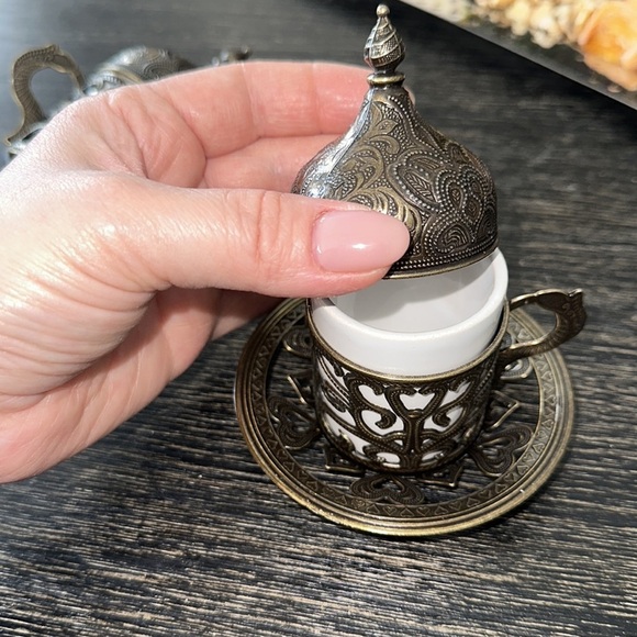 Traditional Ottoman Turkish Coffee Set of 2 - Picture 6 of 8